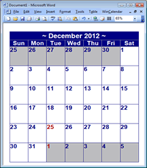 Excel Calendar