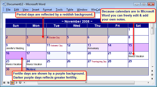 ovulation calendar