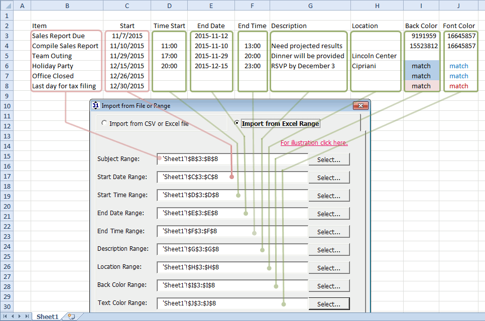 Excel-Data-to-Calendar