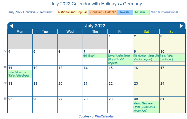 print friendly july 2022 germany calendar for printing