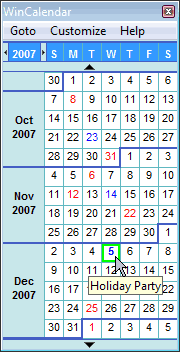 WinCalendar screenshot